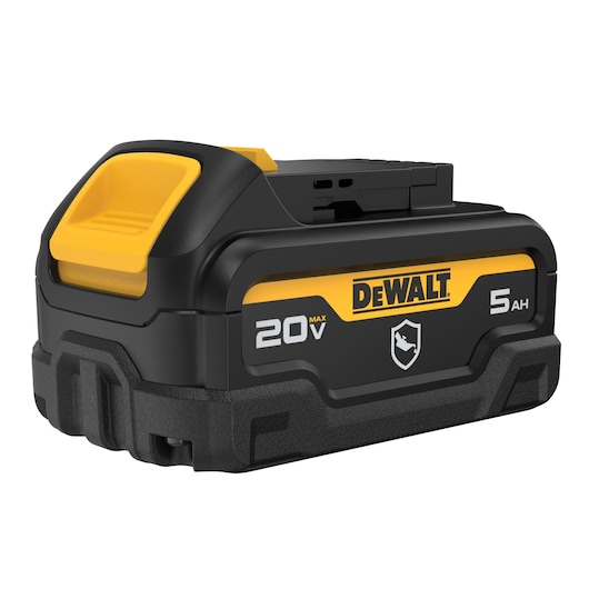 DCB205 oil resistant battery angled front view 