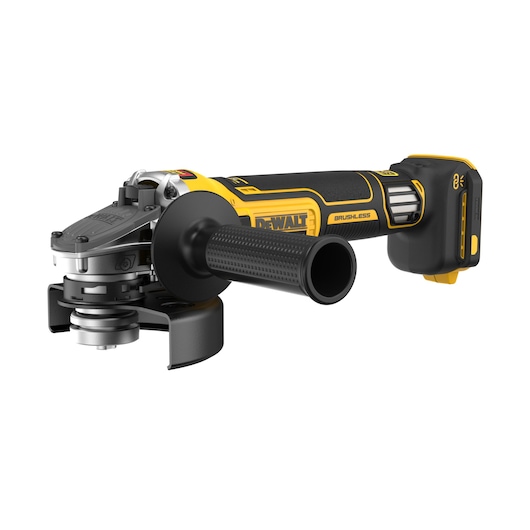 DEWALT 20V MAX* XR®  4-1/2 in. - 5 in. Variable Speed Slide Switch Grinder viewed from the front right side on white background