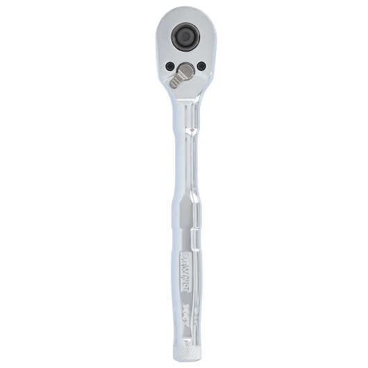 DEWALT® TOUGHSERIES™ DWMT45019 1/4 Inch Drive 144 Tooth Quick Release Ratchet front side on white at a profile view