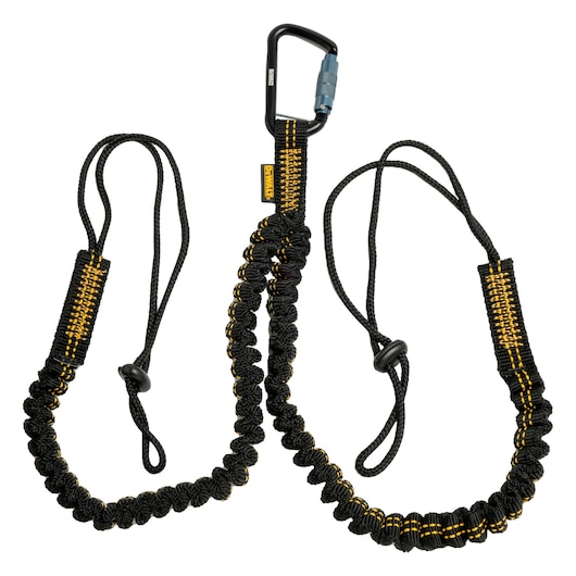 Front view of the DEWALT Twin Leg Tool Lanyard, 15 lb. capacity