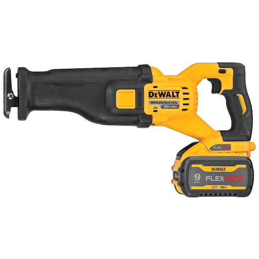 FLEXVOLT brushless cordless reciprocating saw.